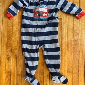 Striped Blue and Gray Kids One Piece